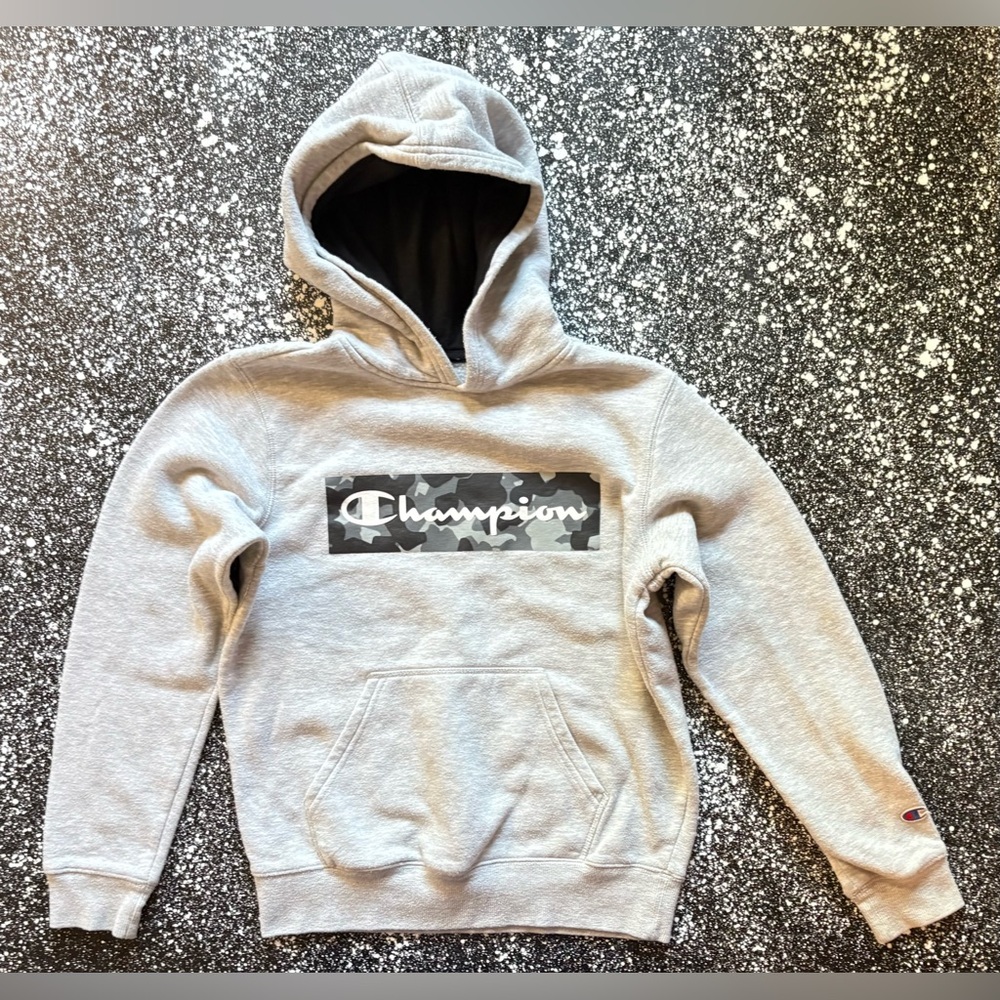 Champion Camo Logo Hoodie Youth Large